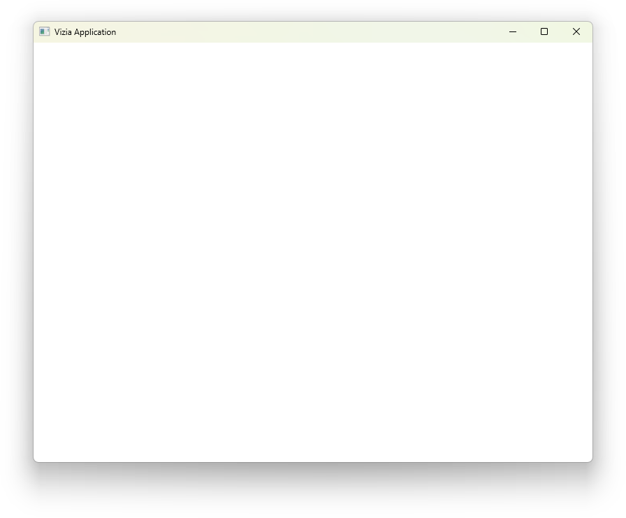 An empty vizia application main window